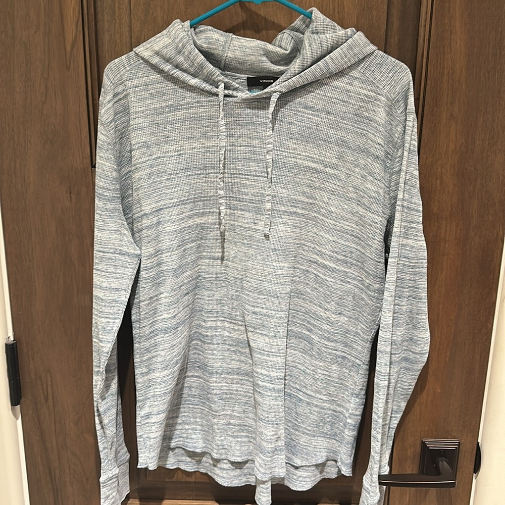 Vince blue and white Striped Hoodie